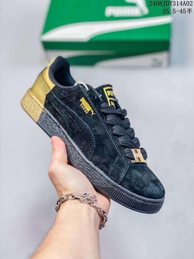 真标puma Basket Heart Patent 复古单品 彪马 防滑耐磨低帮德训板鞋 货号::398306 01 尺码:35.5 36 37 37.5 3