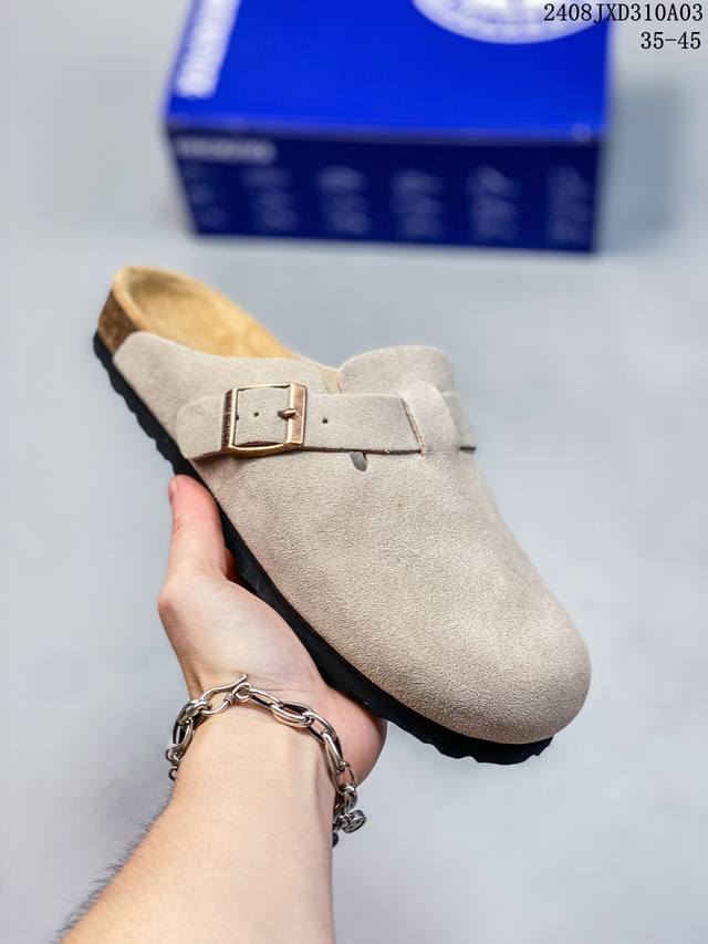 德国百年知名鞋履品牌 博肯birkenstock 勃肯拖鞋系列凉拖鞋休闲沙滩凉鞋 广东原产#采用质地柔软牛皮革 中底搭载缓震软木橡胶 外置eva轻量片装外底。