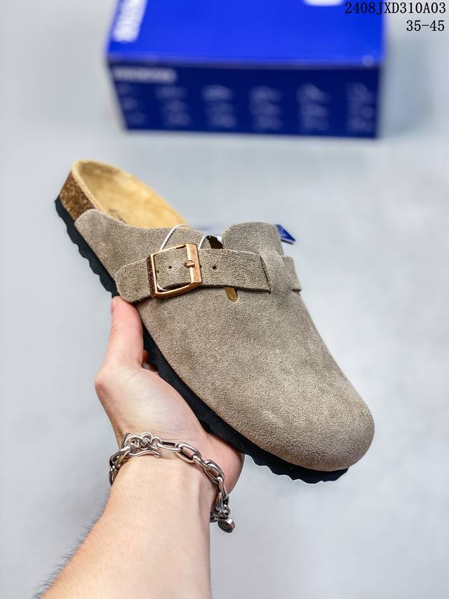 德国百年知名鞋履品牌 博肯birkenstock 勃肯拖鞋系列凉拖鞋休闲沙滩凉鞋 广东原产#采用质地柔软牛皮革 中底搭载缓震软木橡胶 外置eva轻量片装外底。