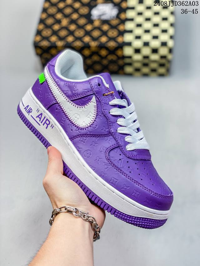 耐克nike Air Force 1 Low 路易威登lv 联名空军一号低帮百搭休闲运动板鞋。柔软、弹性十足的缓震性能和出色的中底设计，横跨复古与现代的外型结合