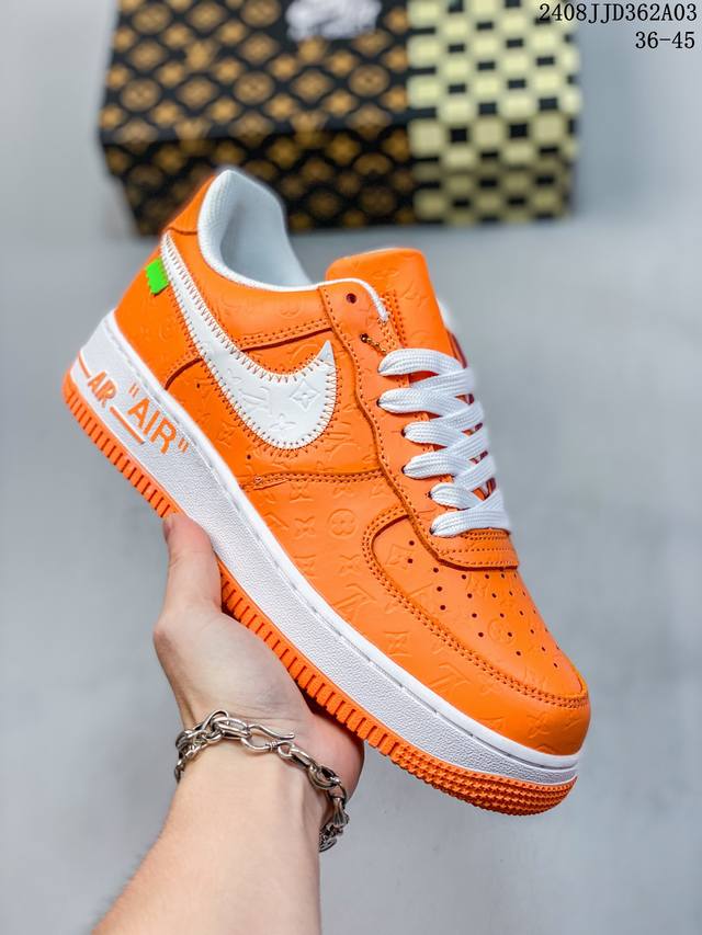 耐克nike Air Force 1 Low 路易威登lv 联名空军一号低帮百搭休闲运动板鞋。柔软、弹性十足的缓震性能和出色的中底设计，横跨复古与现代的外型结合