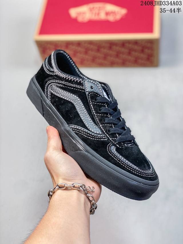 vans Rowley Classics 范斯官方 经典复古休闲滑板鞋 复古鞋型搭配全麂皮鞋身做工扎实 鞋两侧标志性vans条纹sidestripe 后跟压印数