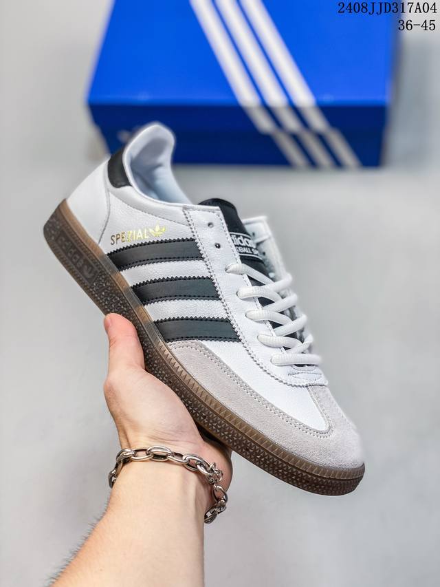 adidas Originals Handball Spzl 舒适透气防滑耐磨 低帮 板鞋 男女同款白色 08Jjd317A04