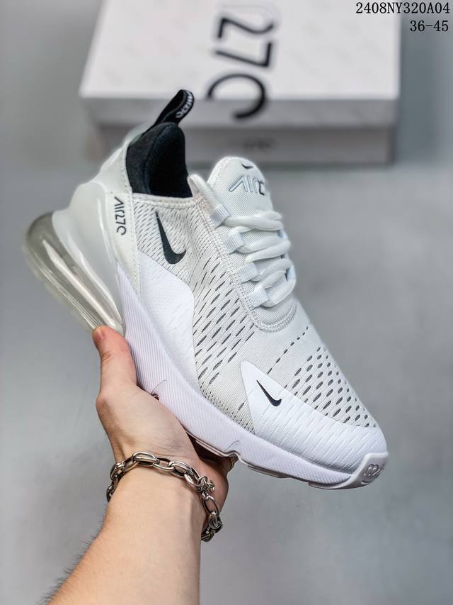 nike Wmns Air Max 270 React ”White Light Blue“270瑞亚赛车系列后半掌气垫百搭运动慢跑鞋 打造动感视觉和舒适脚感的