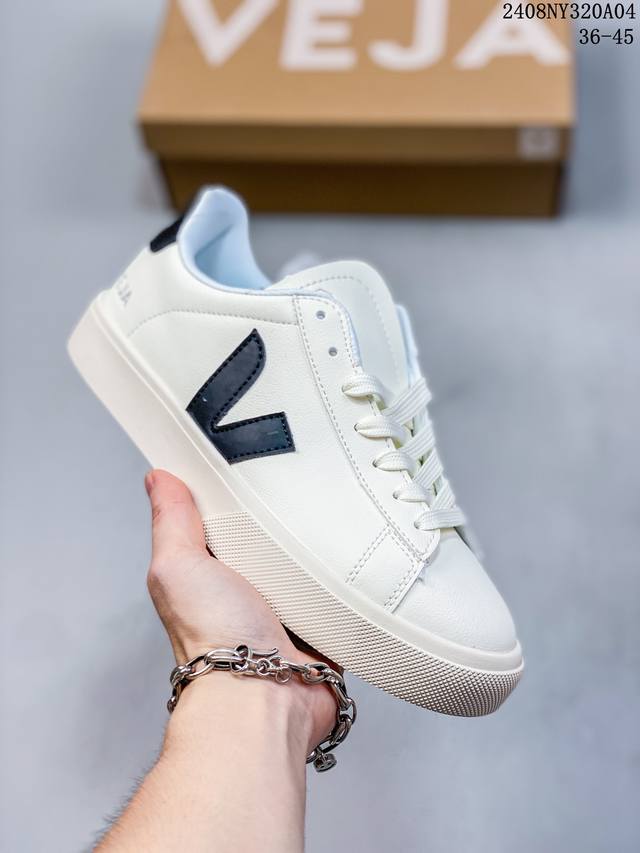 ins爆款法国国民v字经典小白板鞋 Veja Leather Extra Sneakers 春季入夏简约百搭款 尺码:36-45 id:08Ny320A04