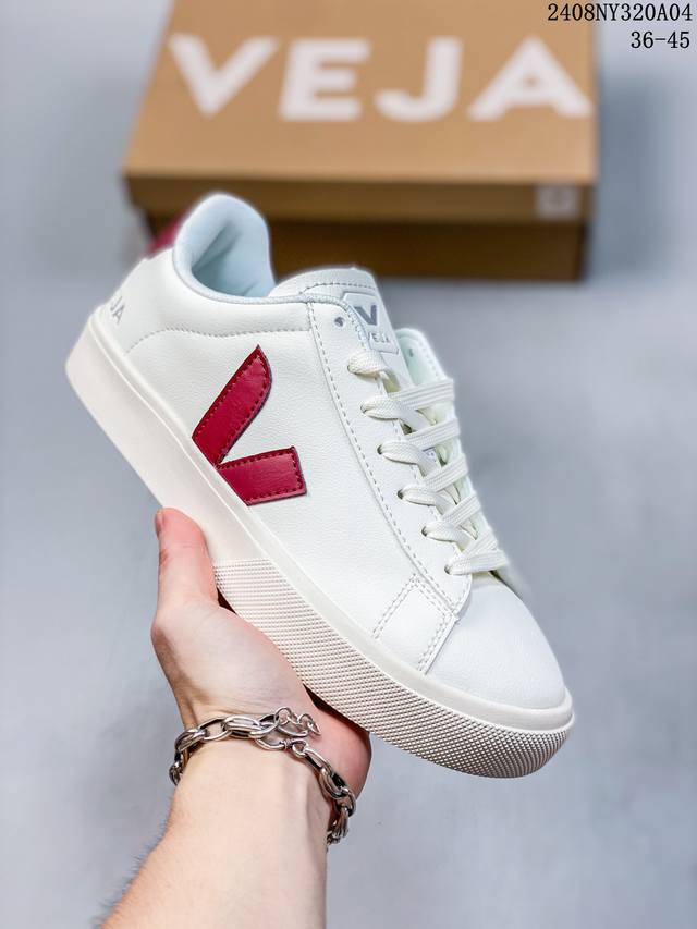 ins爆款法国国民v字经典小白板鞋 Veja Leather Extra Sneakers 春季入夏简约百搭款 尺码:36-45 id:08Ny320A04