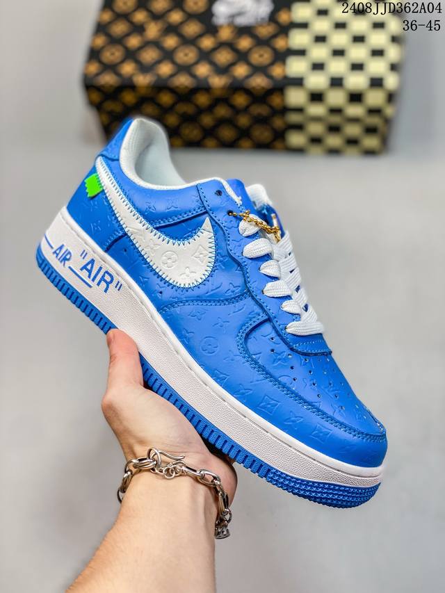 耐克nike Air Force 1 Low 路易威登lv 联名空军一号低帮百搭休闲运动板鞋。柔软、弹性十足的缓震性能和出色的中底设计，横跨复古与现代的外型结合