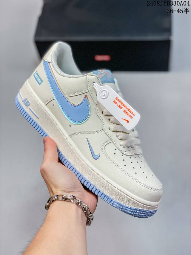 公司级带半码 耐克nike Air Force 1 Low 空军一号 Af1 低帮百搭厚底增高休闲运动板鞋。柔软、弹性十足的缓震性能和出色的中底设计，横跨复古与