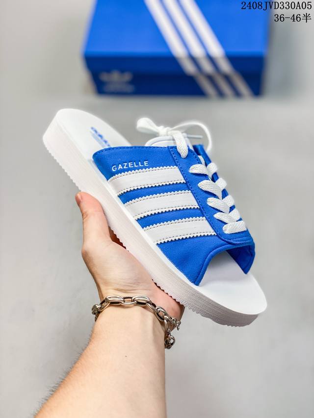 公司级阿迪达斯adidas Gazelle Beach休闲沙滩拖鞋女夏季新款adidas阿迪达斯官方三叶草 货号:Jq7425 尺码:36 36.5 37 38