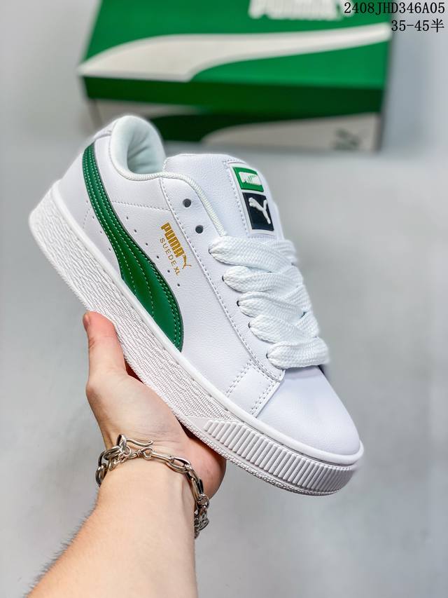 简介：彪马puma Suede Xl 皮面 低帮复古轻便透气防滑减震休闲鞋 厚底增高运动板鞋。 尺码: 36-45 货号：395205 0 08Jhd346A0