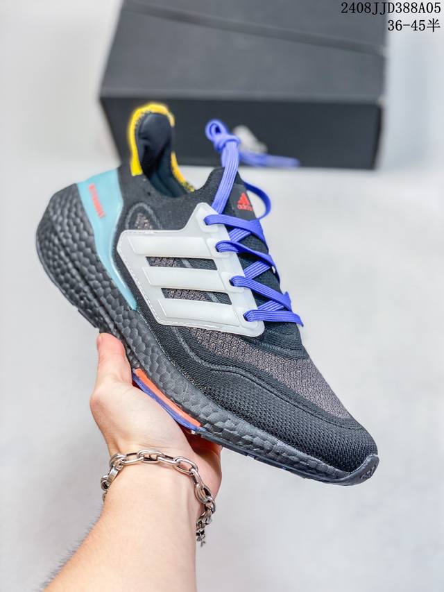 真标阿迪达斯adidas Ultraboost Ub21全掌爆米花休闲运动跑鞋 采用网材搭配反光皮革鞋面 配上stretchweb网格外底和boost中底 货号