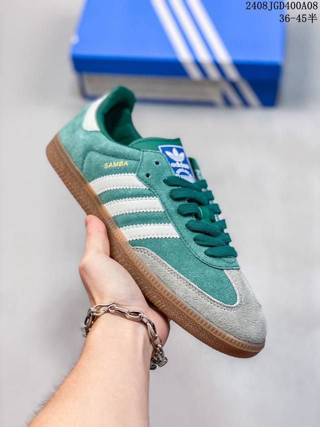 公司级阿迪达斯三叶草adidas Originals Samba Og 桑巴舞系列绅士德训足球风百搭低帮休闲运动板鞋 货号:If3918 尺码:36 36.5