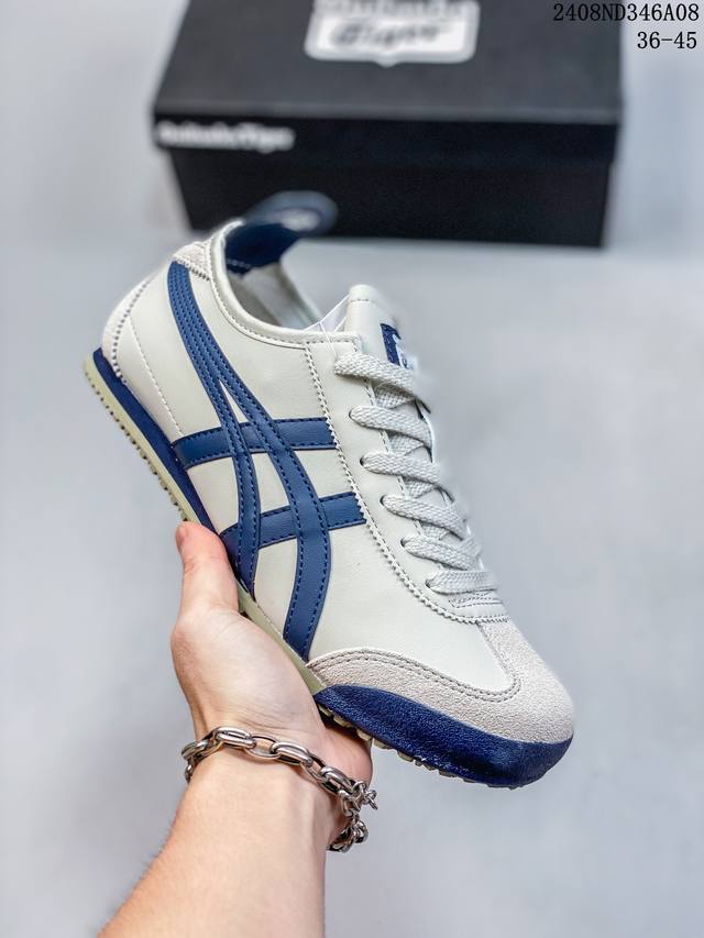 简介：Asics 亚瑟士 男女鞋真标半码制 日产经典老牌-鬼塚虎 Onitsuka Tiger Mexico 66经典墨西哥系列复古经典百搭板鞋休闲运动鞋慢跑鞋