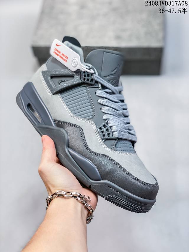 jordan Air Jordan 4 Se Smoke Grey 防滑中帮复古篮球鞋 男女款 灰黑 08Jvd317A08