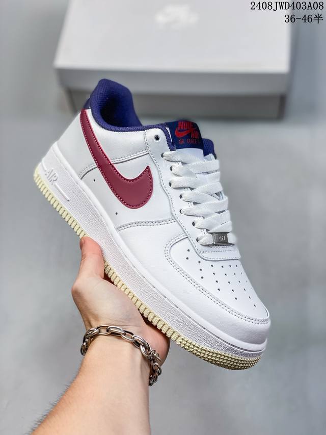 公司级带半码 耐克nike Air Force 1 Low 空军一号 Af1 低帮百搭厚底增高休闲运动板鞋。柔软、弹性十足的缓震性能和出色的中底设计，横跨复古与