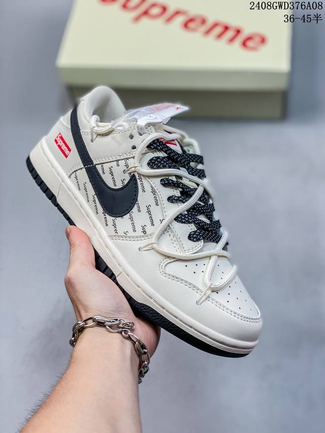 海外爆款限量发售！公司级 Nike Sb Dunk Low“Supreme联名 星夜黑刻字” 周年高端定制 低帮休闲板鞋 定制鞋盒 大厂纯原品质出货 超高清洁度