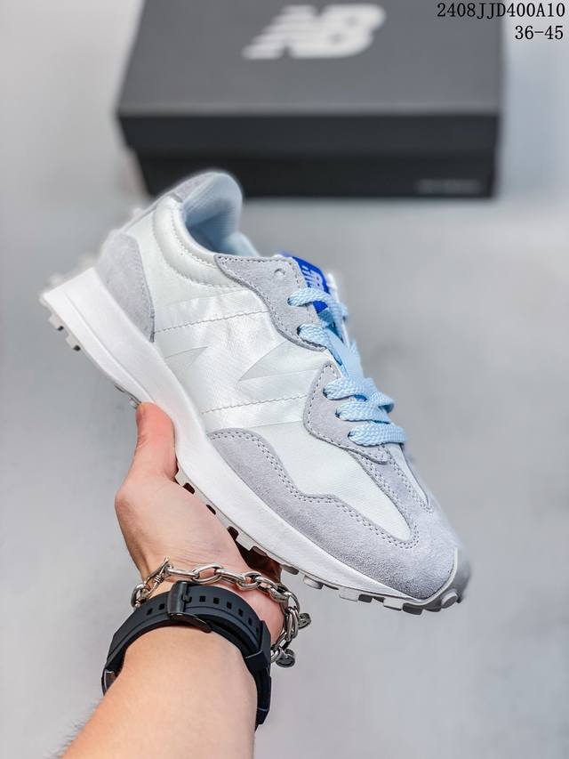 nb 新百伦 New Balance 327系列复古休闲运动慢跑鞋时尚男女运动鞋 以更纯粹的复古风格设计打造的全新造型 侧身还以解构设计，将 N 字标志以做旧压