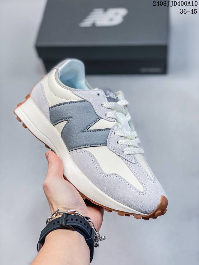 nb 新百伦 New Balance 327系列复古休闲运动慢跑鞋时尚男女运动鞋 以更纯粹的复古风格设计打造的全新造型 侧身还以解构设计，将 N 字标志以做旧压