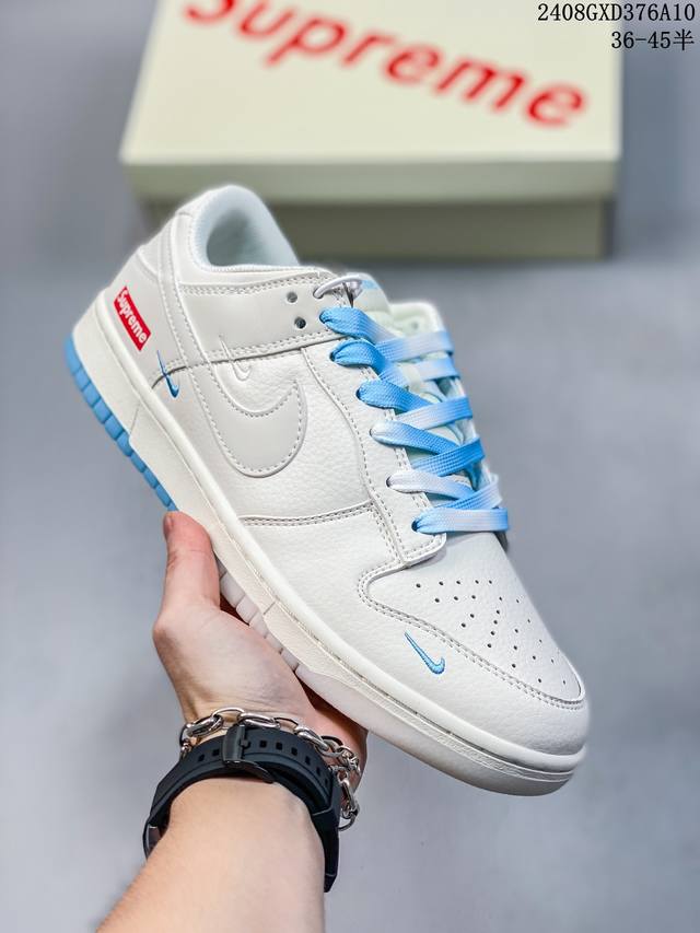 海外爆款限量发售！公司级 Nike Sb Dunk Low“Supreme联名 米蓝双勾” 周年高端定制 低帮休闲板鞋 定制鞋盒 大厂纯原品质出货 超高清洁度