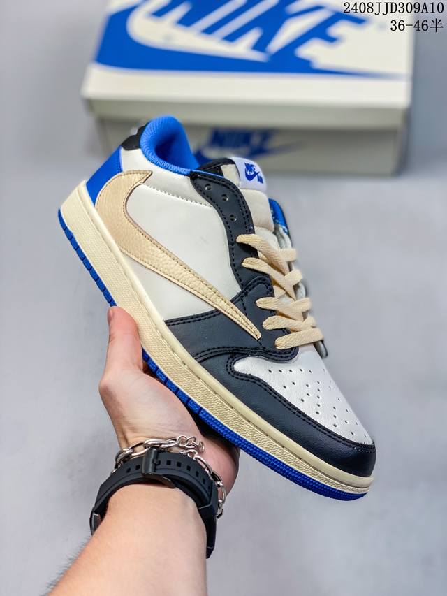 公司级aj1倒勾travis Scott X Air Jordan 1 ” Reverse Mocha “ Aj1乔1 Ts 闪电 联名倒钩 低帮文化篮球鞋 完