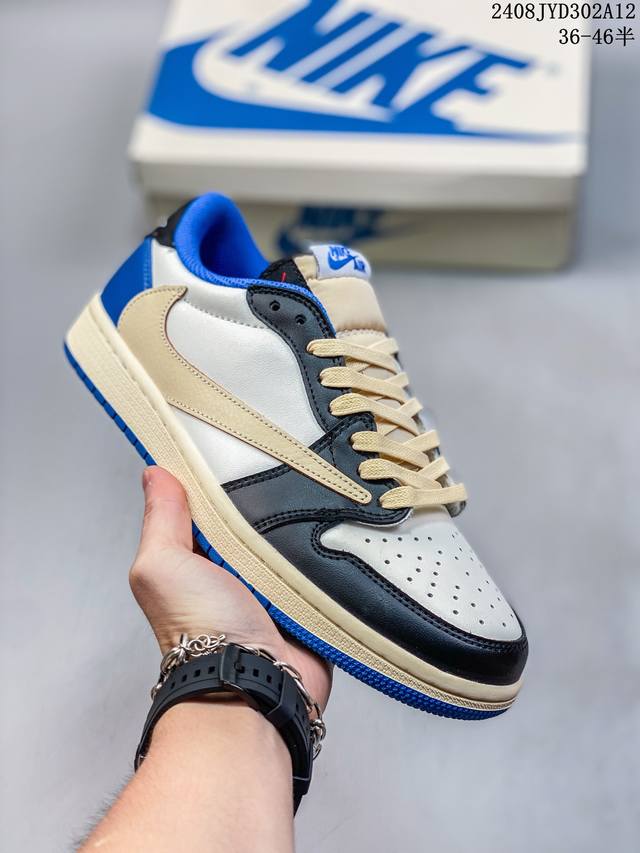 耐克 Nike Air Jordan 1 Low Og Sp Military Blue Aj1乔一丹代经典低帮化文百搭休闲动运篮球鞋“Ts藤浩原联名闪电倒钩”