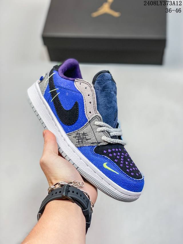 头层带半码 zion Williamson X Air Jordan 1 Retro Low Og Voodoo 低帮 倒勾巫毒娃娃 Aj1 乔丹1代 Aj1