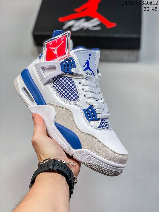 真二层 耐克 Nike Air Jordan 4 Retro Og迈克尔 乔丹aj4代乔4 中帮复古休闲运动文化篮球鞋 秉承轻量化的速度型篮球鞋设计思想完成设计