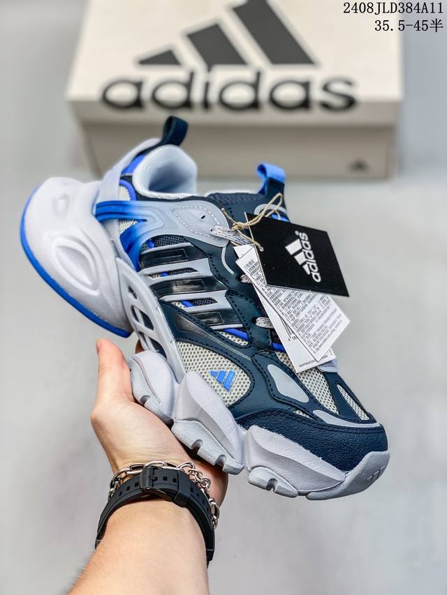 阿迪达斯adidas Xlg Runner Deluxe 跑步者豪华版系列低帮厚底增高老爹风复古缓震休闲运动慢跑鞋。男女鞋半码制#原楦原纸版开发版型#采用硬质牛