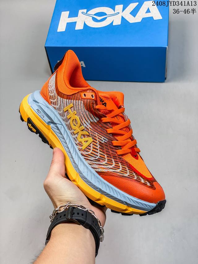 公司级hoka M Mafate Speed 全新配色 这个品牌来自于新西兰的毛利语，Hoka表示大地，One One表示飞越，连起来就是飞越地平线，One O