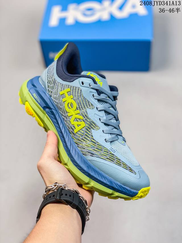 公司级hoka M Mafate Speed 全新配色 这个品牌来自于新西兰的毛利语，Hoka表示大地，One One表示飞越，连起来就是飞越地平线，One O