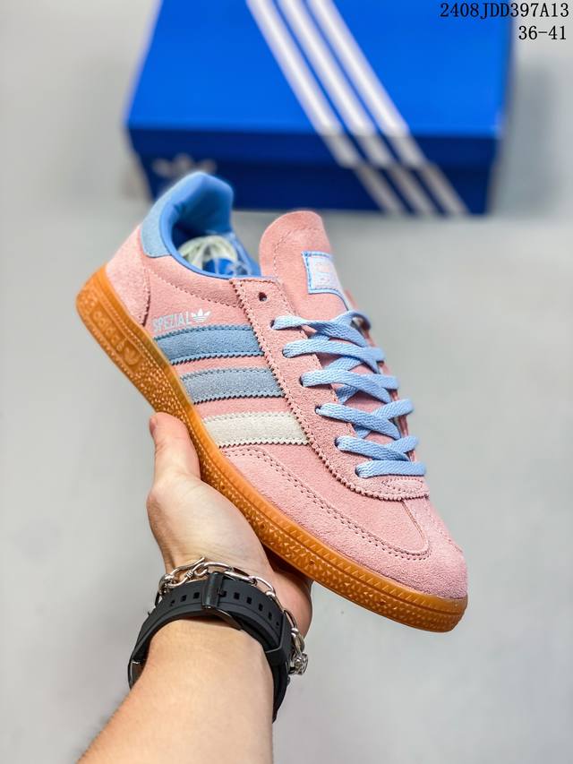 福利特价 公司级adidas Handball Spezial 官方正确版本 阿迪达斯经典款 复古休闲板鞋 全鞋采用反毛皮制作 牛筋耐磨大底 承载青春情怀的板鞋