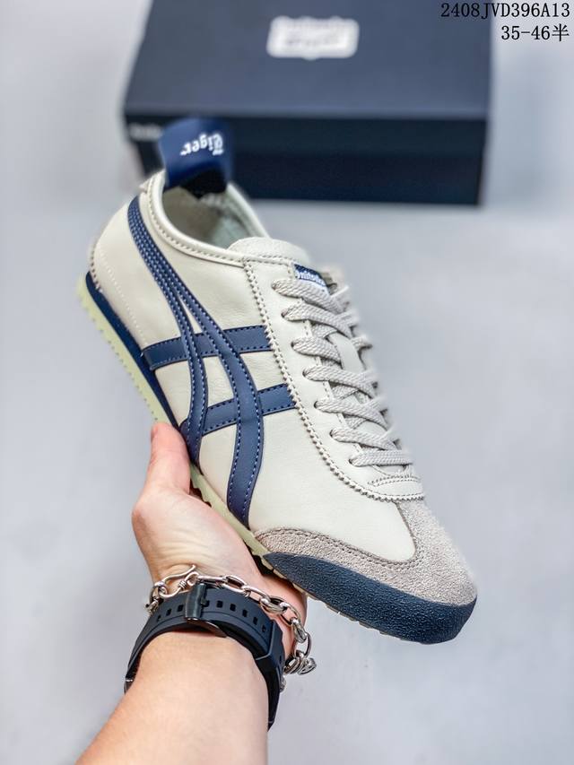 头层皮带半码 asics Onitsuka Tiger 亚瑟士 鬼冢虎 清晰显眼 配加软鞋垫 脚感舒适度爆满 原膜原料生产 鞋底平底耐磨防滑显著 一款绝佳休闲和