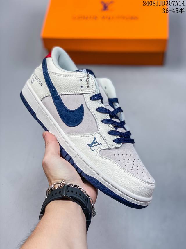 耐克lv X Nike Dunk Low 此款主张打破传统的工业化流水线设计限制，以made By Ideas的超级创意为理念，集结众多潮流设计师，结合时下最i