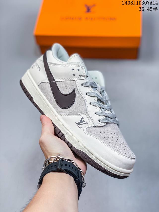 耐克lv X Nike Dunk Low 此款主张打破传统的工业化流水线设计限制，以made By Ideas的超级创意为理念，集结众多潮流设计师，结合时下最i