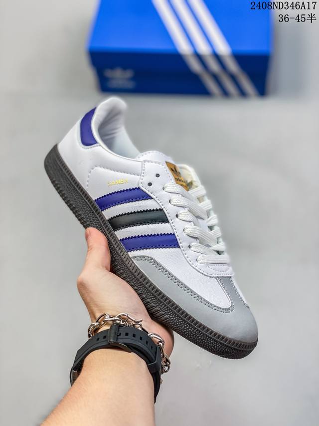 真标阿迪达斯三叶草adidas Originals Samba Og 桑巴舞系列绅士德训足球风百搭低帮休闲运动板鞋 货号:Ji4209 尺码:36 36.5 3