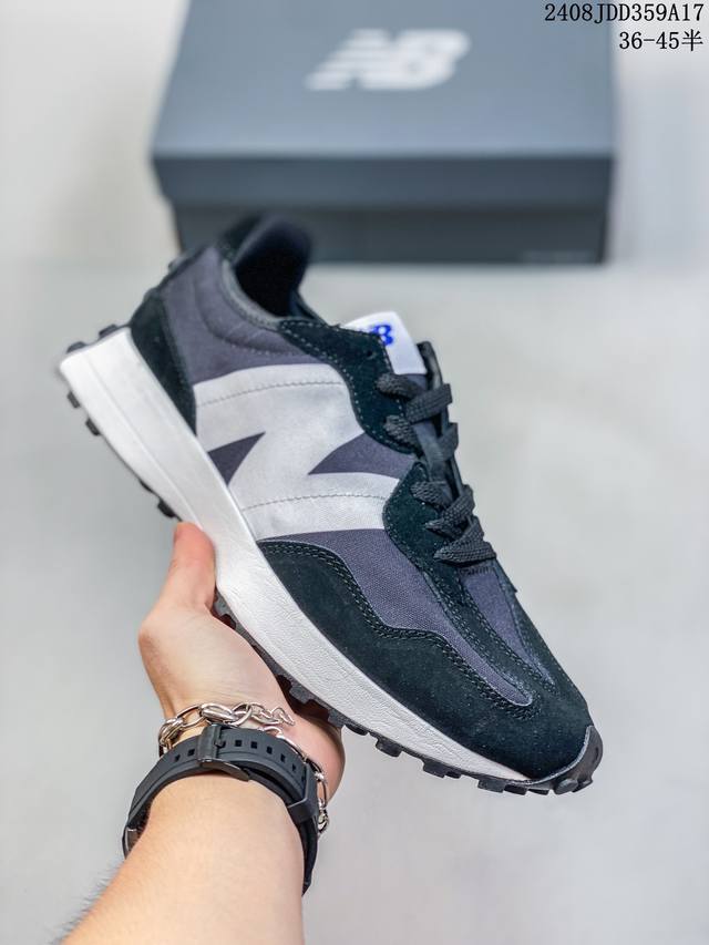 nb 新百伦 New Balance 327系列复古休闲运动慢跑鞋时尚男女运动鞋 以更纯粹的复古风格设计打造的全新造型 侧身还以解构设计，将 N 字标志以做旧压