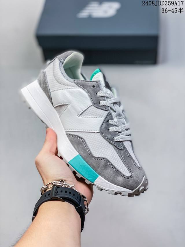 nb 新百伦 New Balance 327系列复古休闲运动慢跑鞋时尚男女运动鞋 以更纯粹的复古风格设计打造的全新造型 侧身还以解构设计，将 N 字标志以做旧压