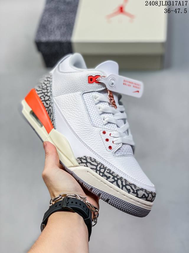 jordan Air Jordan 3 Wmns Georgia Peach 减震防滑耐磨 中帮 复古篮球鞋女款白红灰 08Jld317A17