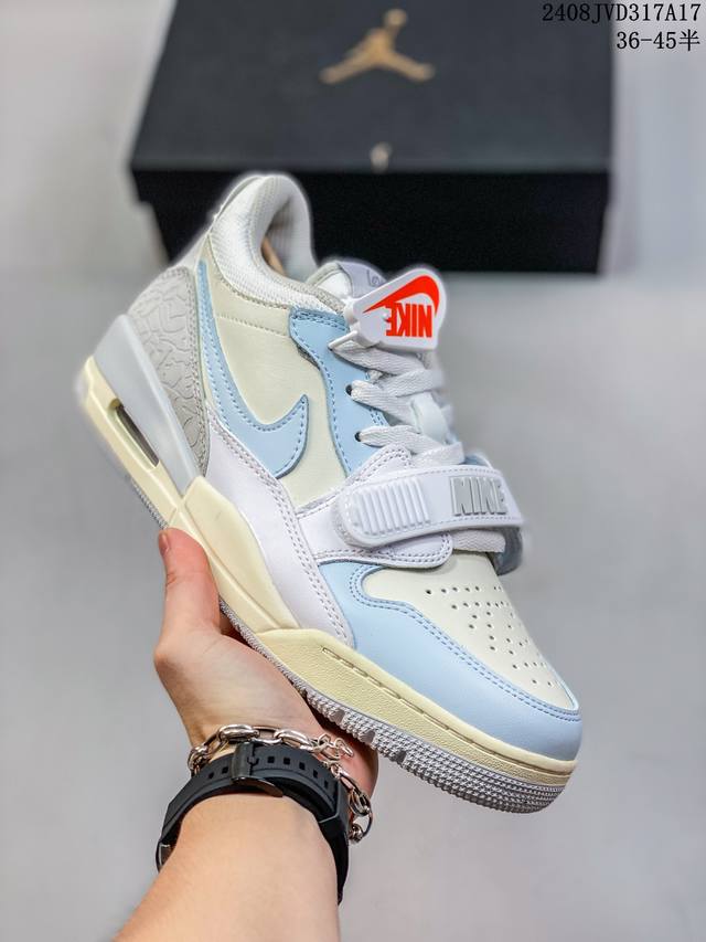 [定制球鞋]Jordan Legacy 312 Low 811制造浪屿来信 特殊鞋盒清新夏日低帮复古篮球鞋gs 奶黄蓝 08Jvd317A17