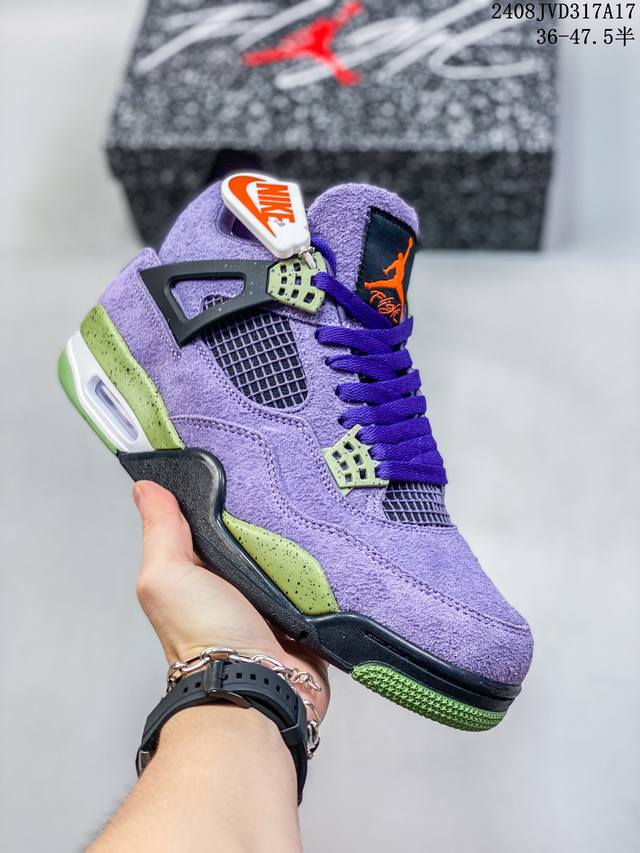 jordan Air Jordan 4 Retro Canyon Purple 麂皮 初号机潮流 中帮复古篮球鞋男女款 紫色 08Jvd317A17