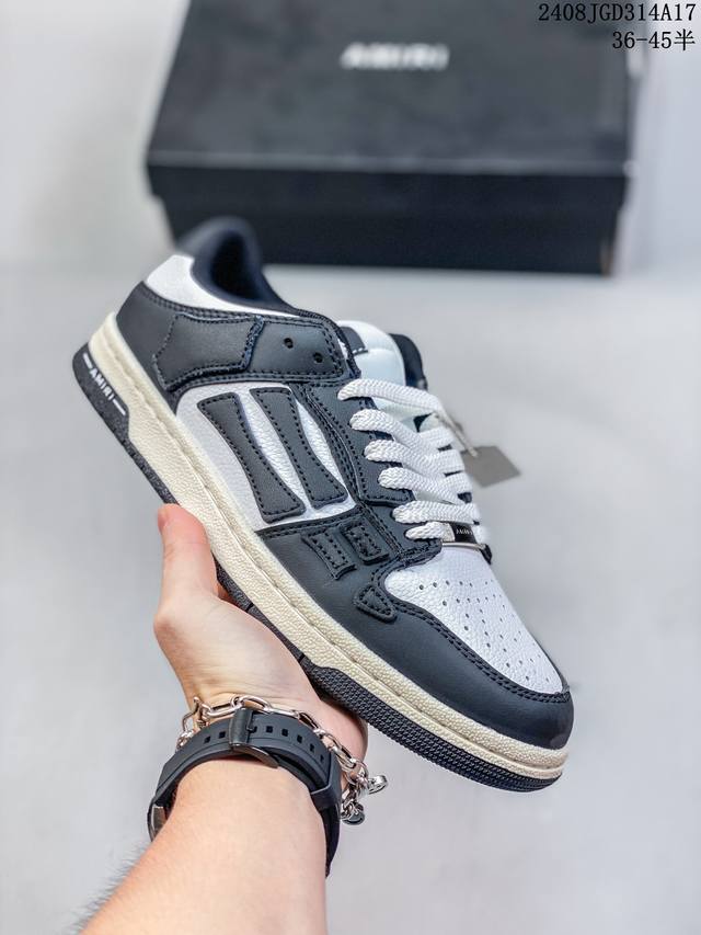 真标amiri Skeleton Low-Skel Top Sneakers 埃米尔骨骼系列 低帮 经典百搭休闲运动板鞋 尺码:36-45 id08Jgd314