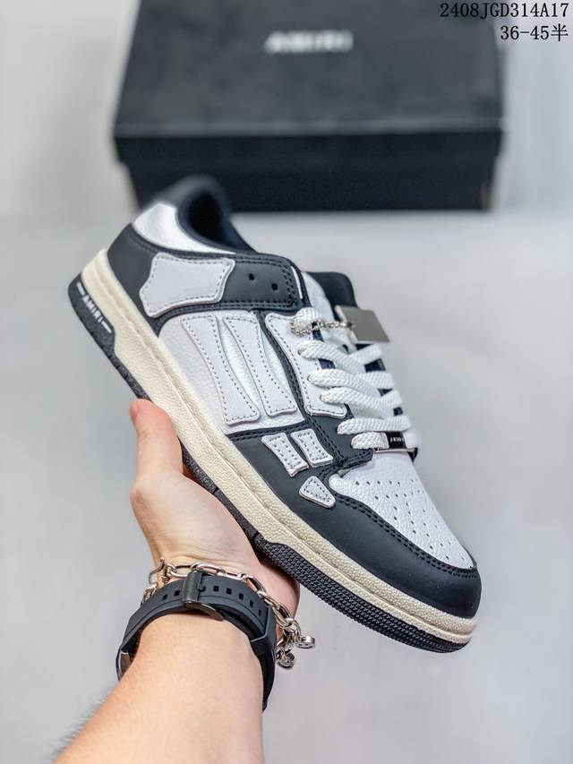 真标amiri Skeleton Low-Skel Top Sneakers 埃米尔骨骼系列 低帮 经典百搭休闲运动板鞋 尺码:36-45 id08Jgd314