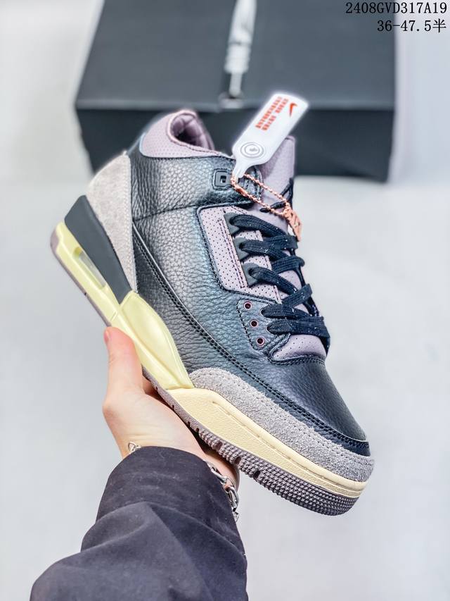 a Ma Maniere X Jordan Air Jordan 3“Black”舒适简约耐磨透气中帮复古篮球鞋男女款 黑色 08Gvd317A19