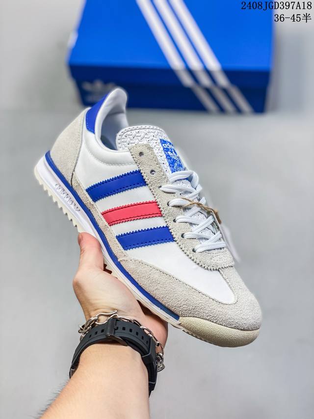 阿迪达斯adidas Originals Sl 72 Rs Fv4430 阿迪经典复古慢跑鞋 鞋款采用舒爽尼龙鞋面、绒面革饰面和皮革细节等设计。与此同时，搭载着