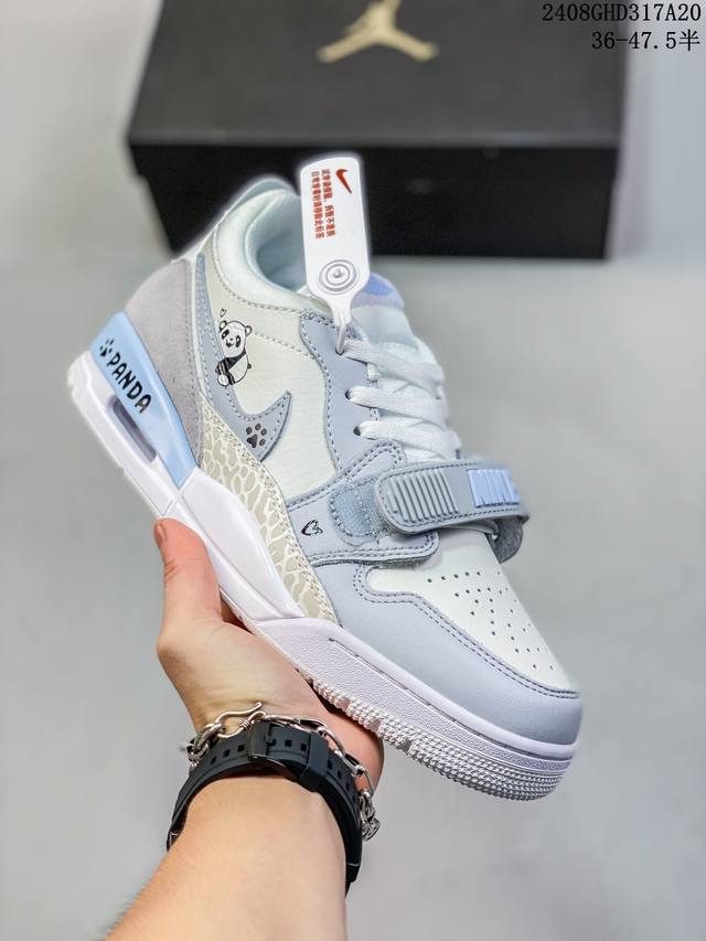 定制球鞋]Jordan Legacy 312 Low“Glacier Blue” Bnk 幸运熊猫团结美好国宝防滑耐磨防水低帮复古篮球鞋男款白灰 08Ghd31