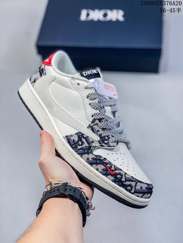 海外爆款限量发售！公司级 Travis Scott X Fragment Design X Jordan Air Jordan 1 Low Og Sp 迪奥联名