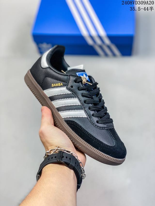 adidas Samba Vegan 阿迪达斯三叶草低帮休闲鞋 桑巴限定 牛皮材质 真标带半码 Size:35.5-44码 08Vd309A18