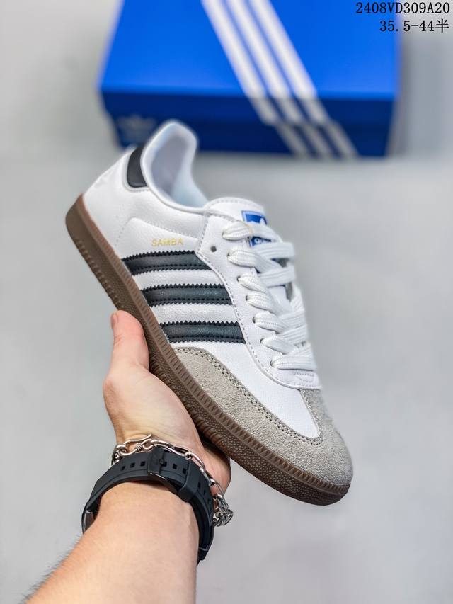 adidas Samba Vegan 阿迪达斯三叶草低帮休闲鞋 桑巴限定 牛皮材质 真标带半码 Size:35.5-44码 08Vd309A18