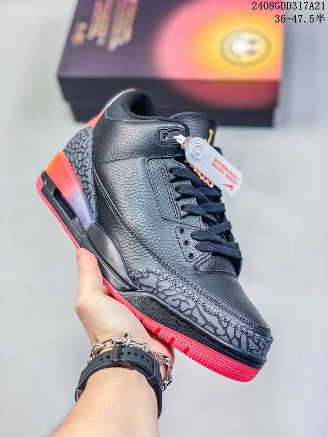 balvin X Jordan Air Jordan 3 Rio 舒适休闲防滑耐磨 中帮复古篮球鞋男女同款黑色 尺码：36-47.5半 08Gdd317A21