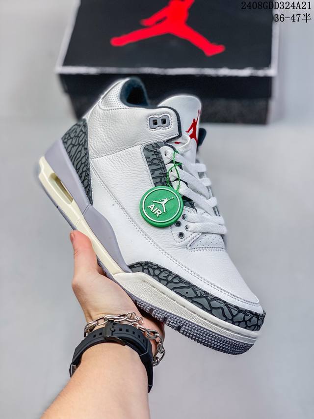 公司级air Jordan 3 Katrina Aj3爆裂纹飓风 正版头层皮料 经典复刻 完美爆裂 区分市面所有版本 原厂磨具 完美鞋型 鞋舌飞人刺绣精细 对比